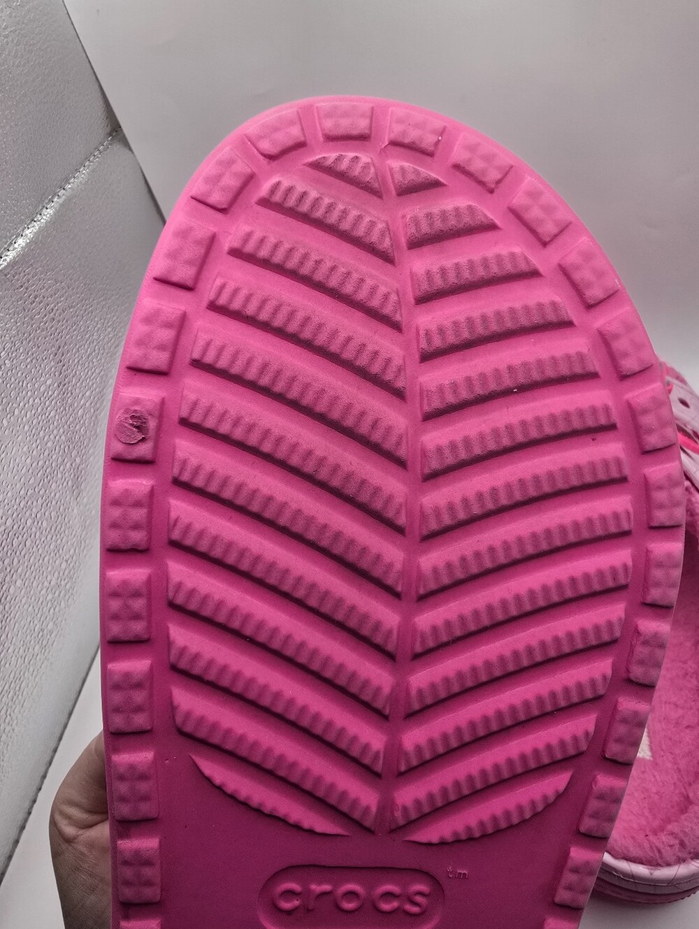 CROCS Cozzzy Pink Plush-Lined Mattel Barbie Slide Sandals. Worn Once. Ladies 10 - Picture 12 of 16